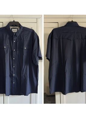 Poncho The Del Mar Short Sleeve Shirt in Navy Men's Size 2XL Regular Fit